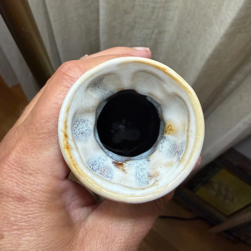 Vintage Shell Encrusted Ceramic Bottle Vase 11
